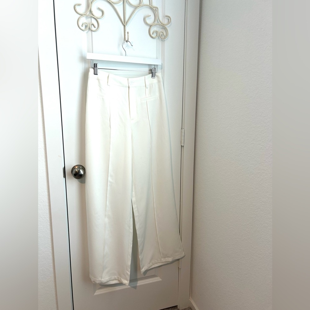 Cider Cream Wide-Leg Trousers